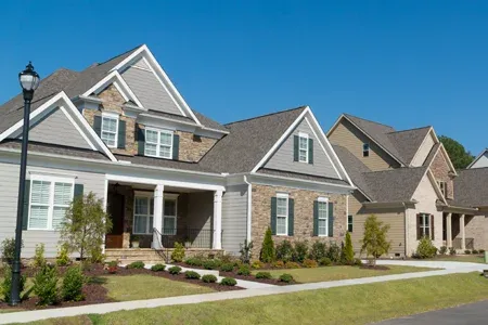 suburban houses in a development