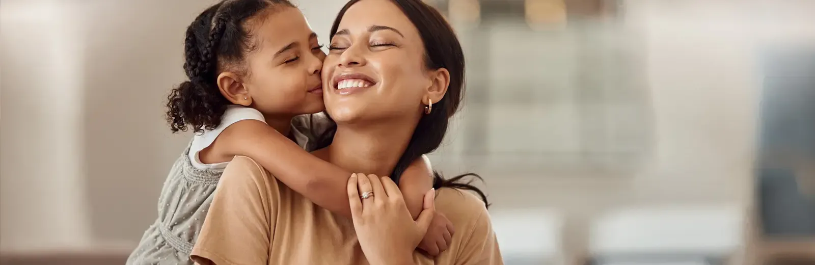 mom and daughter cuddling in pest free home